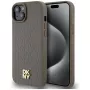 DKNY DKHMP15SPSHRPSW iPhone 15 / 14 / 13 6,1 inch Brown Hardcase Leather Pattern Metal Logo MagSafe