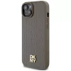 DKNY DKHMP15SPSHRPSW iPhone 15 / 14 / 13 6,1 inch Brown Hardcase Leather Pattern Metal Logo MagSafe