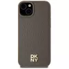DKNY DKHMP15SPSHRPSW iPhone 15 / 14 / 13 6,1 inch Brown Hardcase Leather Pattern Metal Logo MagSafe
