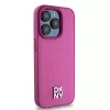 DKNY DKHMP15LPSHRPSP iPhone 15 Pro 6,1 inch Pink Leather Hard Case with Monogram Pattern and Metal Logo, MagSafe Compatible