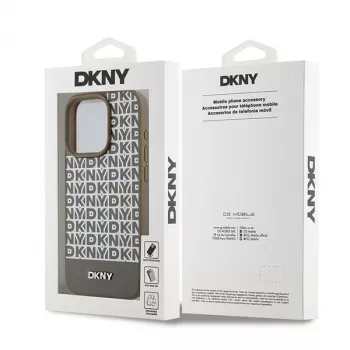 DKNY DKHMP15XPSOSPW Hardcase Leather Printed Pattern Metal Logo MagSafe, tinka iPhone 15 Pro Max 6,7 inch Ruda