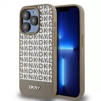 DKNY DKHMP15XPSOSPW Hardcase Leather Printed Pattern Metal Logo MagSafe, tinka iPhone 15 Pro Max 6,7 inch Ruda