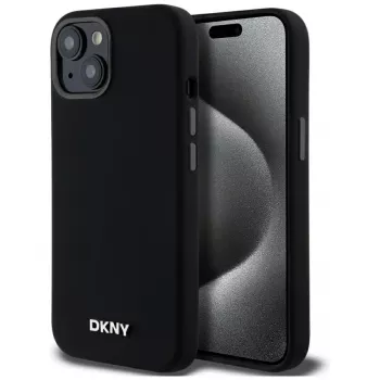 DKNY DKHMP14SSMCHLK Hardcase Liquid Silicone MagSafe Dėklas, skirtas iPhone 13/14/15 6,1 colio, juodas