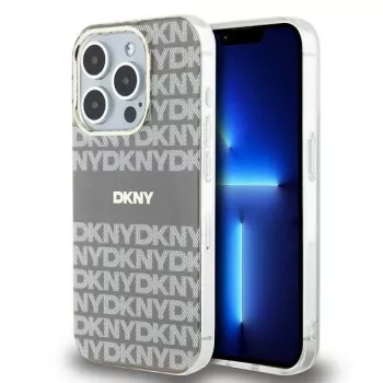 DKNY DKHMP15XHRHSEE Hardcase for iPhone 15 Pro Max 6,7 inch Beige IML Mono & Stripe MagSafe