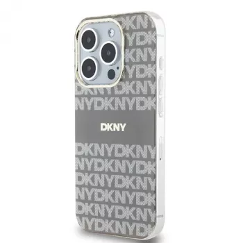 DKNY DKHMP15XHRHSEE Hardcase for iPhone 15 Pro Max 6,7 inch Beige IML Mono & Stripe MagSafe