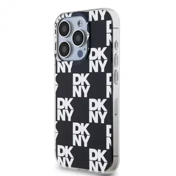 DKNY DKHCP15LHDLCEK kietas dėklas Apple iPhone 15 Pro 6.1, juodas, IML Checkered Mono Pattern