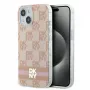 DKNY DKHMP15SHCPTSP Hardcase for iPhone 15 / 14 / 13 6,1 inch Pink Checkered Mono Pattern & Printed Stripes MagSafe