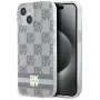 DKNY DKHMP15SHCPTSE Kietas Dėklas, Skirtas Apple iPhone 15 / 14 / 13 6,1 inch Smėlio Spalvos Šachmatų Rašto ir Dryžių, MagSafe