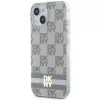 DKNY DKHMP15SHCPTSE Kietas Dėklas, Skirtas Apple iPhone 15 / 14 / 13 6,1 inch Smėlio Spalvos Šachmatų Rašto ir Dryžių, MagSafe