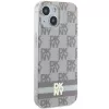 DKNY DKHMP15SHCPTSE Kietas Dėklas, Skirtas Apple iPhone 15 / 14 / 13 6,1 inch Smėlio Spalvos Šachmatų Rašto ir Dryžių, MagSafe