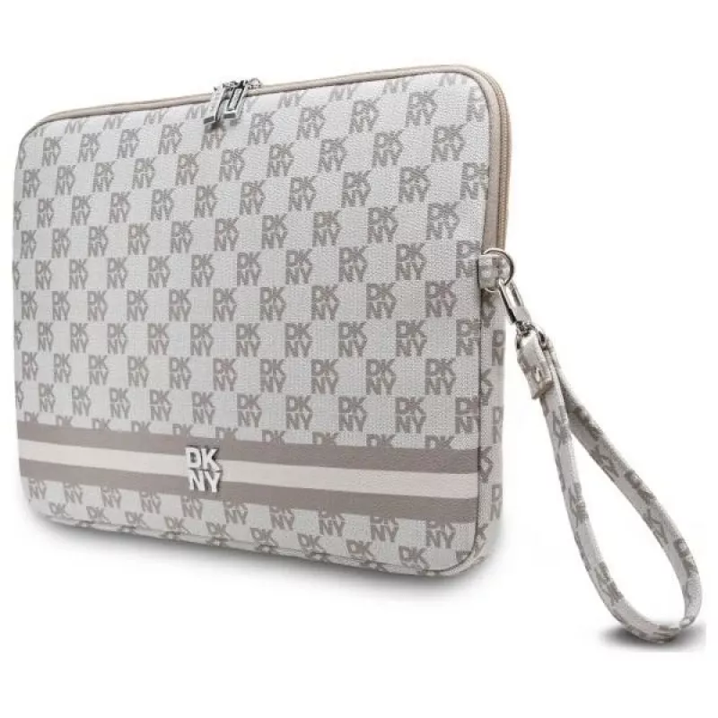 DKNY Sleeve DKCS14PVSHLE 14 inch Beige Checkered Pattern Printed Stripes