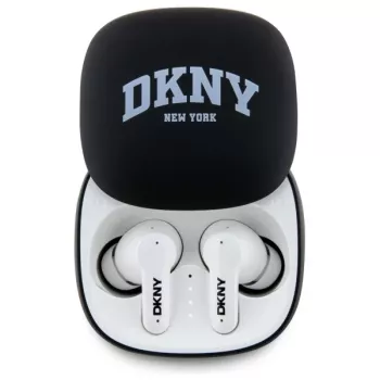 DKNY DKTWS3DNYAK Bluetooth TWS į ausį įdedamos ausinės su įkrovimo dėklu, guminė matinė apdaila, juoda