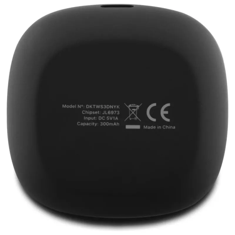 DKNY DKTWS3DNYAK Bluetooth TWS į ausį įdedamos ausinės su įkrovimo dėklu, guminė matinė apdaila, juoda