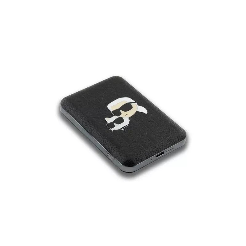 Karl Lagerfeld Power Bank Wireless 5000mAh 15W MagSafe Black Karl & Choupette Head Pin KF002166