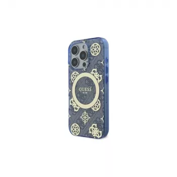 Guess GUHMP16LH4PYEEB iPhone 16 Pro 6.3 Blue Hardcase IML Peony On 4G Background MagSafe