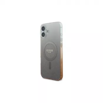 Guess IML Glitter Gradient MagSafe Dėklas, skirtas iPhone 16 Plus (Ruda spalva)