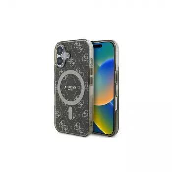 Guess GUHMP16MH4DTEW Kietasis dėklas, skirtas iPhone 16 Plus 6,7 inch, rudas, IML 4G fonas, MagSafe