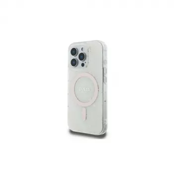 Guess GUHMP16LH4DTEH iPhone 16 Pro 6,3 inch White Hardcase IML 4G Background MagSafe