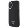 Guess Grained Triangle MagSafe Hard Case, skirta Apple iPhone 16 Plus - juoda