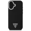Guess Grained Triangle MagSafe Hard Case, skirta Apple iPhone 16 Plus - juoda
