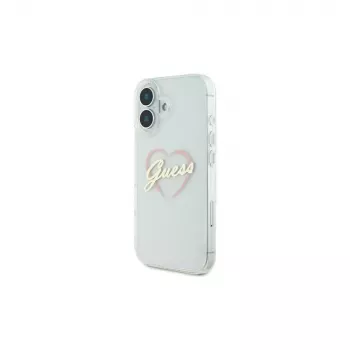 Guess GUHCP16SHCHGSPT Dėklas Apple iPhone 16 6,1 inch Skaidrus IML Heart