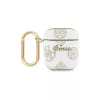 Guess GUA2PG4GPH AirPods 1/2 Dėklas Baltas 4G Kabliukas