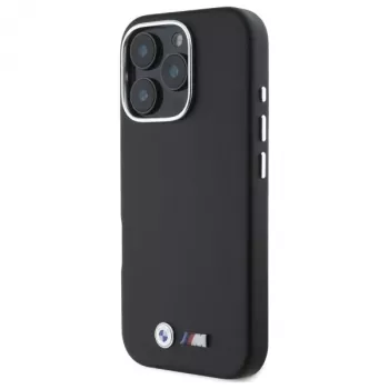 BMW M Smooth Full Wrapped Metal Hard Case, skirta Apple iPhone 16 Pro – juoda