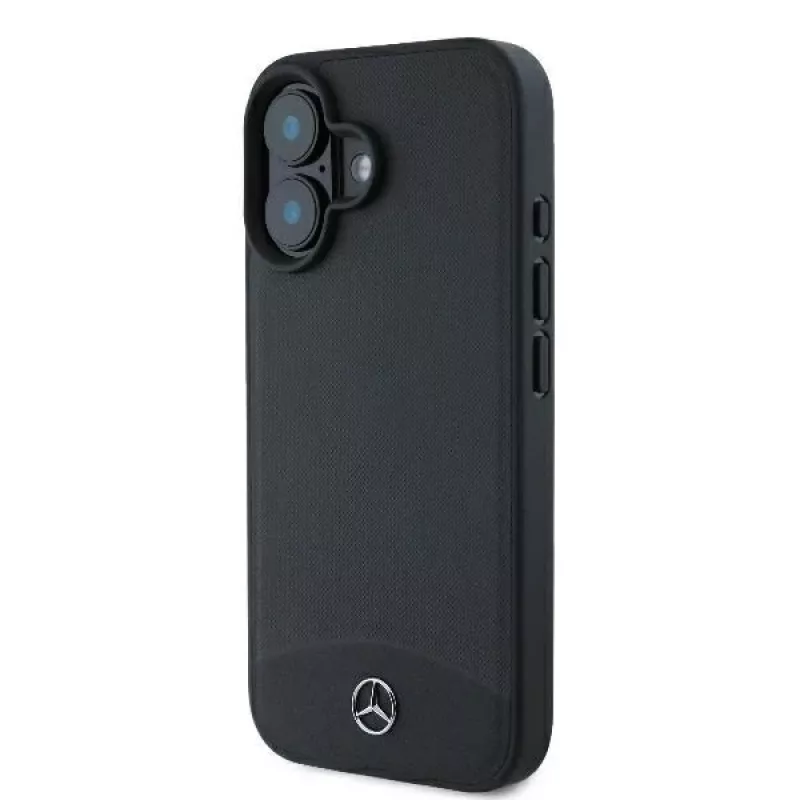 Mercedes-Benz MEHMP16S23RBARK iPhone 16 6,1 inch Black Hardcase Textured and Plain Leather MagSafe