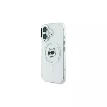 Karl Lagerfeld KLHMP16SHLSCHH iPhone 16 6,1 colio White Hardcase IML Metal Choupette Head MagSafe