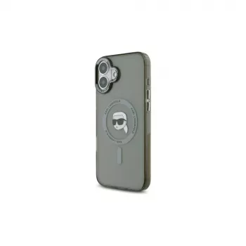 Karl Lagerfeld KLHMP16MHLSKIK iPhone 16 Plus 6,7 inch Hardcase IML Metal Karl Head MagSafe Black