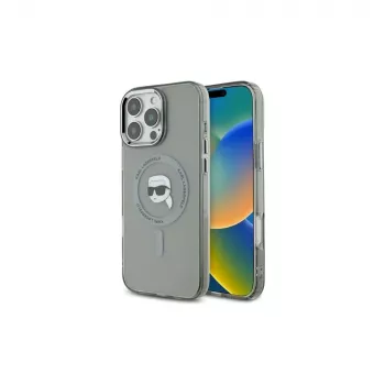 Karl Lagerfeld KLHMP16XHLSKIK iPhone 16 Pro Max 6.9 Black Hardcase IML Metal Karl Head MagSafe