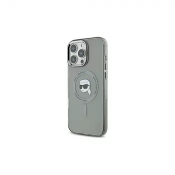 Karl Lagerfeld KLHMP16XHLSKIK iPhone 16 Pro Max 6.9 Black Hardcase IML Metal Karl Head MagSafe