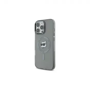 Karl Lagerfeld KLHMP16LHLSCHK iPhone 16 Pro 6,3 inch Black Hardcase IML Metal Choupette Head MagSafe