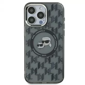 Karl Lagerfeld KLHMP16LHMCKMHK iPhone 16 Pro 6,3 colio juodas IML Monogram Karl & Choupette Head MagSafe dėklas