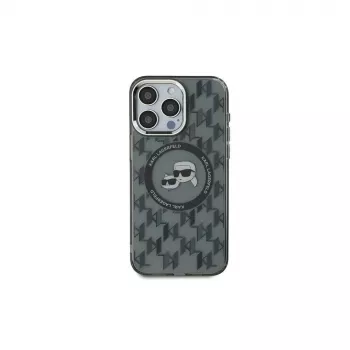 Karl Lagerfeld KLHMP16LHMCKMHK iPhone 16 Pro 6,3 colio juodas IML Monogram Karl & Choupette Head MagSafe dėklas