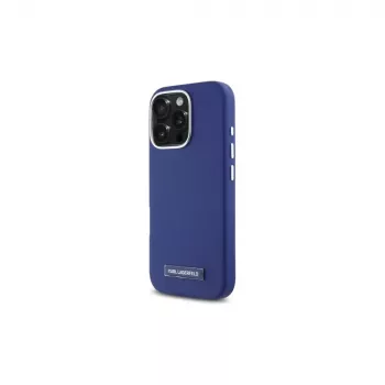Karl Lagerfeld KLHMP16LPGMSRPB Hardcase Metal Plate MagSafe, skirta iPhone 16 Pro 6.3, mėlyna