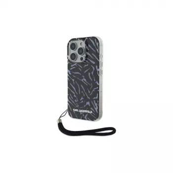 Karl Lagerfeld Zebra With Cord Case for iPhone 16 Pro, Violetinė