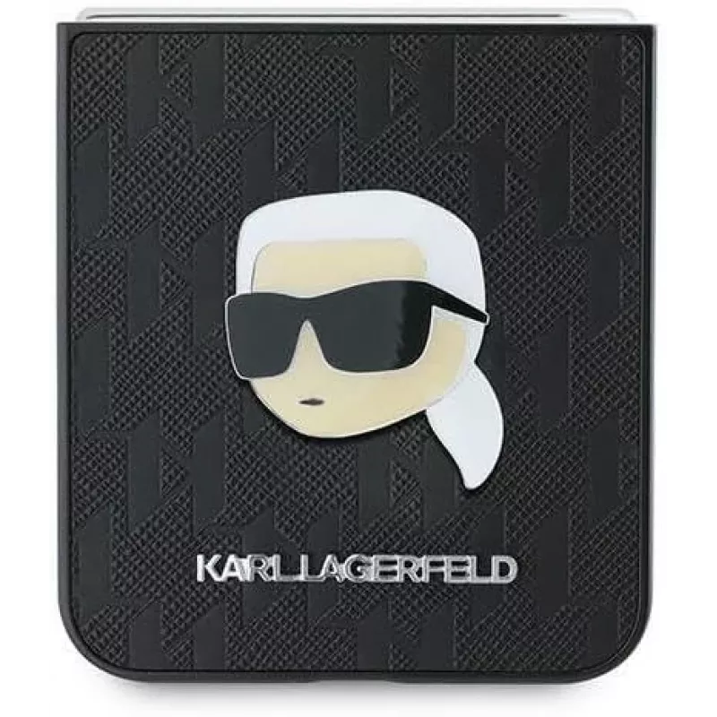 Karl Lagerfeld KLHCZF6PGKSKIHK Saffiano Monogram Hard Case, Samsung Galaxy Z Flip 6 / Z Flip 7 FE, juoda