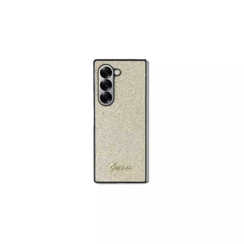 Guess Glitter Script Dėklas Samsung Galaxy Z Fold6 - Auksinis