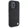 BMW Sign Leather Half Textured Hard Case su Circle MagSafe, skirta Apple iPhone 16 Pro Max 6,9 inch juoda