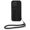 BMW Signature Leather Wordmark Cord Hardcase, skirta Apple iPhone 16 Pro 6,3 colio – Juoda