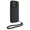 BMW Signature Leather Wordmark Cord Hardcase, skirta Apple iPhone 16 Pro 6,3 colio – Juoda