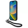 BMW Signature Leather Wordmark Cord Hardcase, skirta Apple iPhone 16 Pro 6,3 colio – Juoda