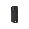 BMW Sign Leather Crossing Lines Pattern Hard Case, skirta Apple iPhone 16 Pro 6,3 colio, juoda