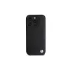 BMW Sign Leather Crossing Lines Pattern Hard Case, skirta Apple iPhone 16 Pro 6,3 colio, juoda