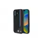 BMW M Meshed Tricolor Stripes MagSafe Hard Case iPhone 16 6,1 inch juoda