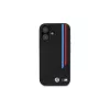 BMW M Meshed Tricolor Stripes MagSafe Hard Case iPhone 16 6,1 inch juoda