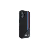 BMW M Meshed Tricolor Stripes MagSafe Hard Case iPhone 16 6,1 inch juoda