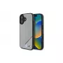 BMW M Perforated Tricolor Line MagSafe kietas dėklas, skirtas Apple iPhone 16 6,1 inch - Pilka