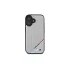 BMW M Perforated Tricolor Line MagSafe kietas dėklas, skirtas Apple iPhone 16 6,1 inch - Pilka